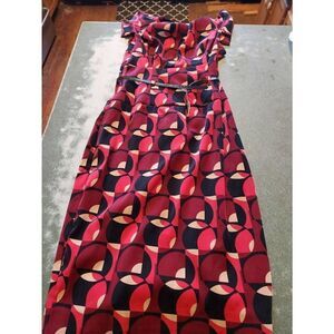 Black Halo Jackie O red circle dress